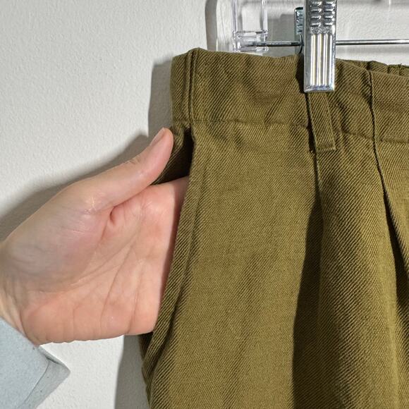 Able Pant Women 8 Olive Green Linen Blend Charlie Tapered Sustainable Lagenlook - Picture 5 of 10